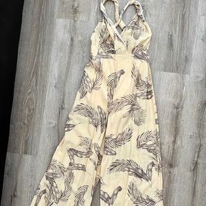 NWOT Sadie & Sage yellow floral jumpsuit S